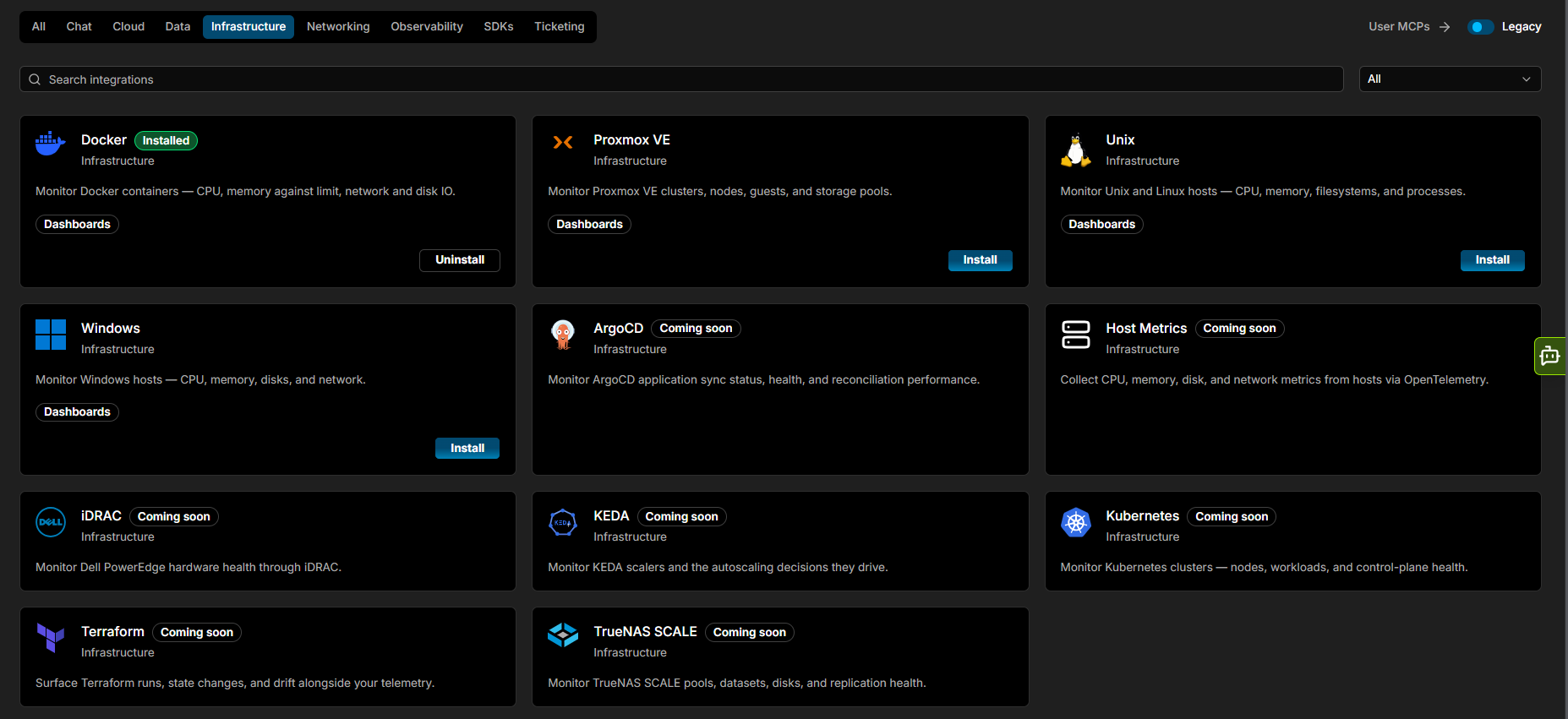 Infrastructure integrations
