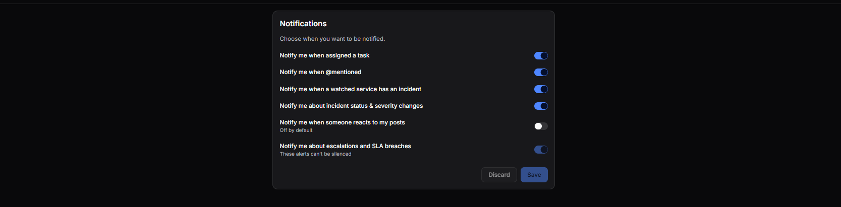 Notification settings
